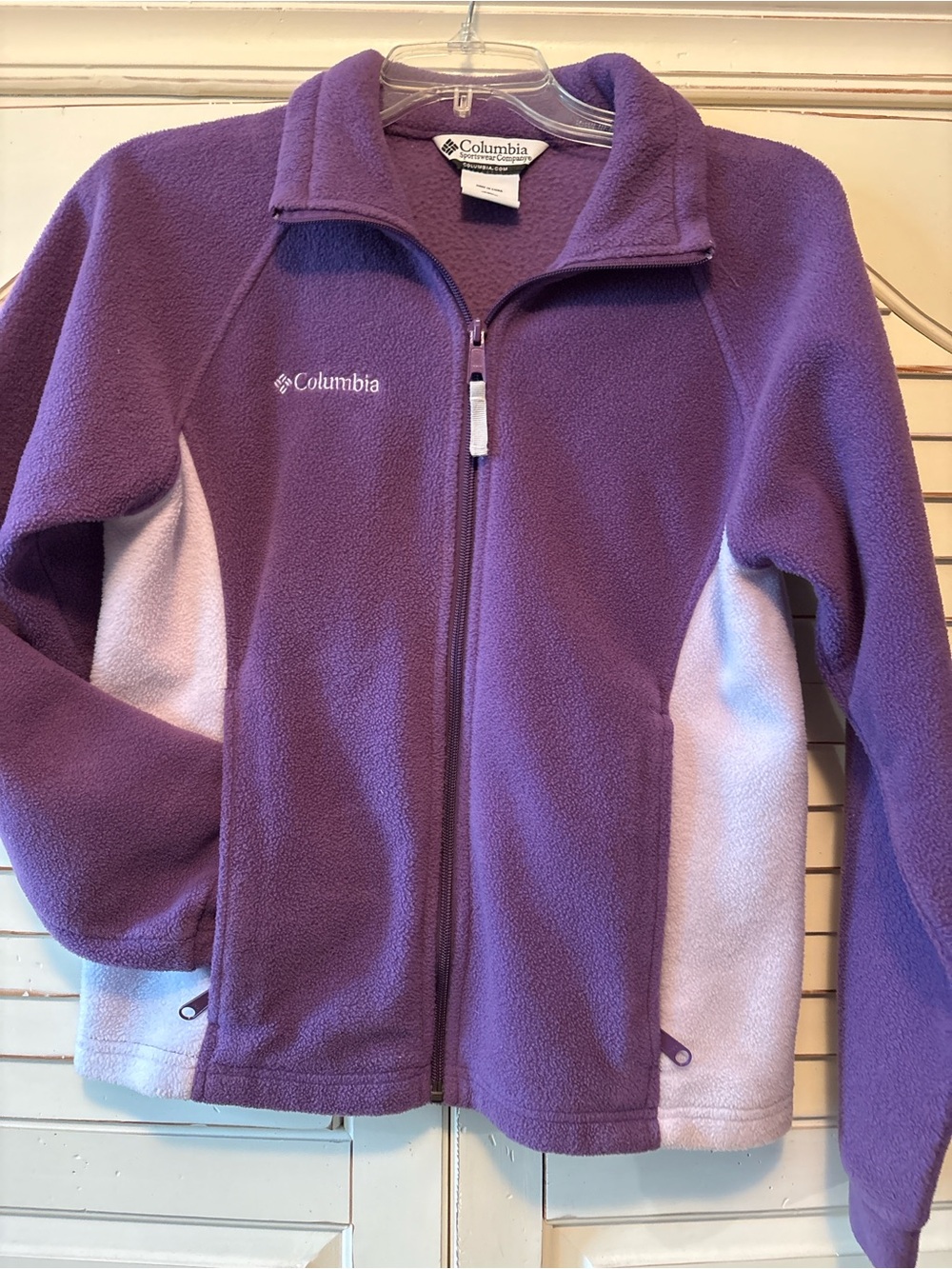 Columbia Girls' Purple Fleece Jacket with Light Lavender Panels